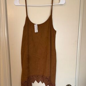 Maurices suede-like lace bottom tank top - NWT